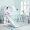 WHITE Mid-high bed with slide